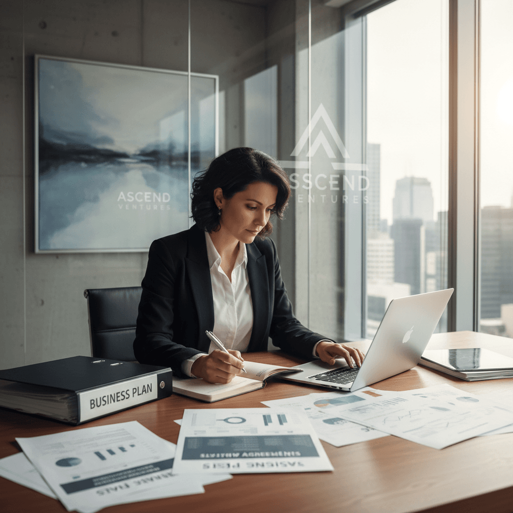 Business consultant working on startup planning